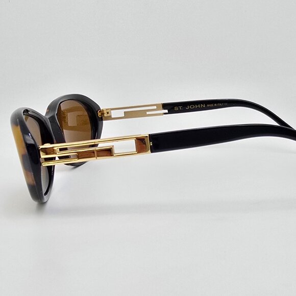 St. John S-513 Blonde Tortoise Gold Frame Dark Brown Lens Sunglasses Italy 54mm main image 13